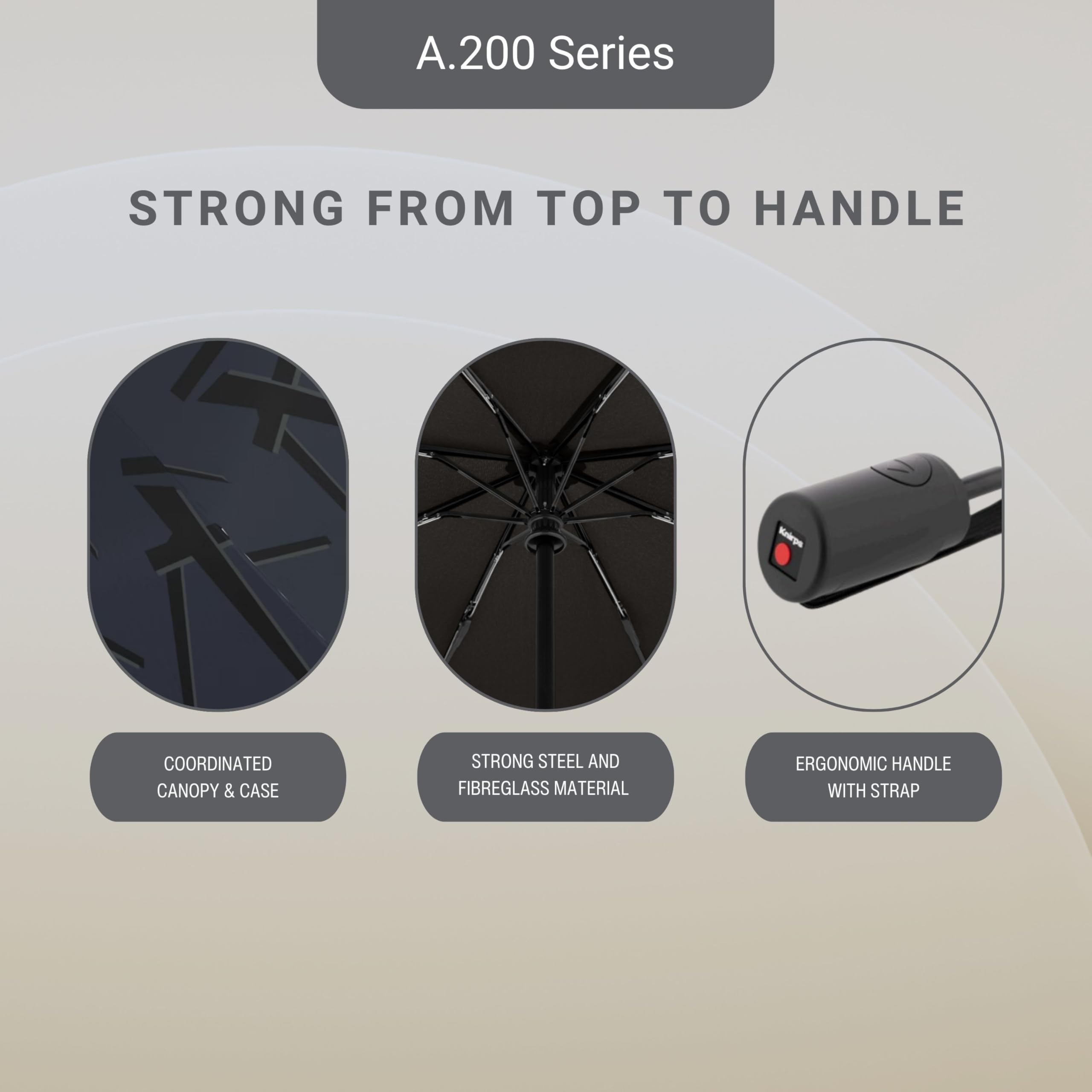 Knirps A.200 Medium Duomatic Windproof Umbrella for Adults – Automatic Open Close 38.5" Canopy, Travel Case Included - Image 3