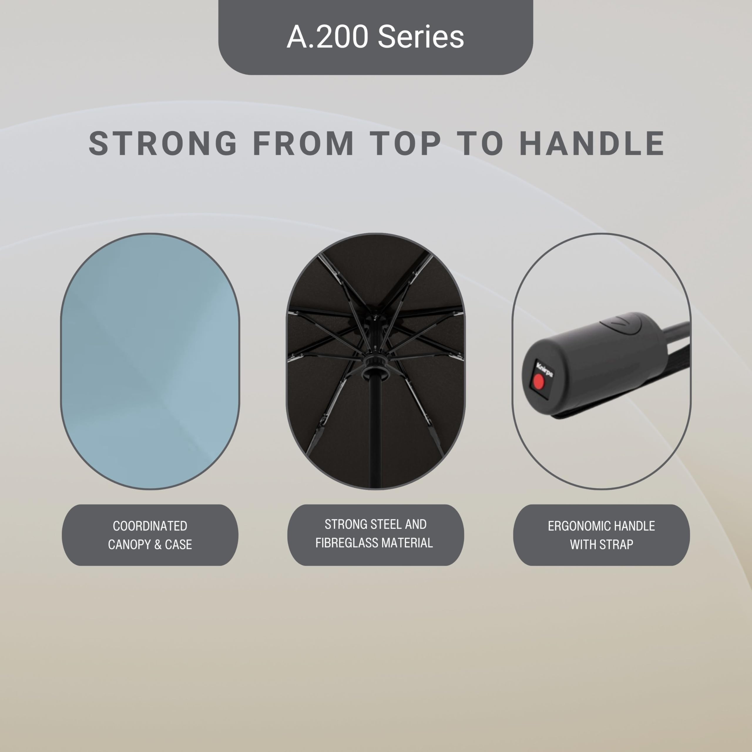 Knirps A.200 Medium Duomatic Windproof Umbrella for Adults – Automatic Open Close 38.5" Canopy, Travel Case Included - Image 3