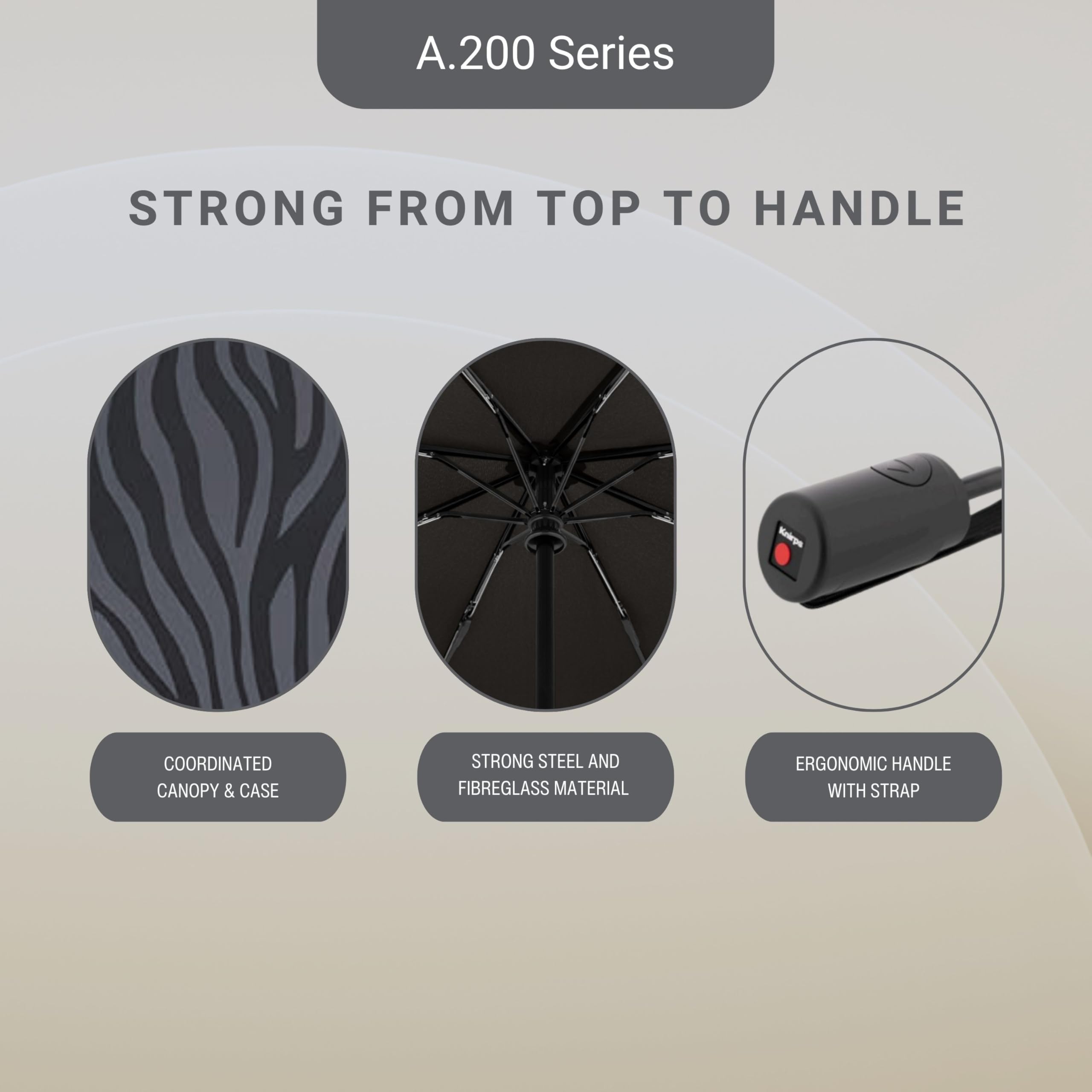 Knirps A.200 Medium Duomatic Windproof Umbrella for Adults – Automatic Open Close 38.5" Canopy, Travel Case Included - Image 3