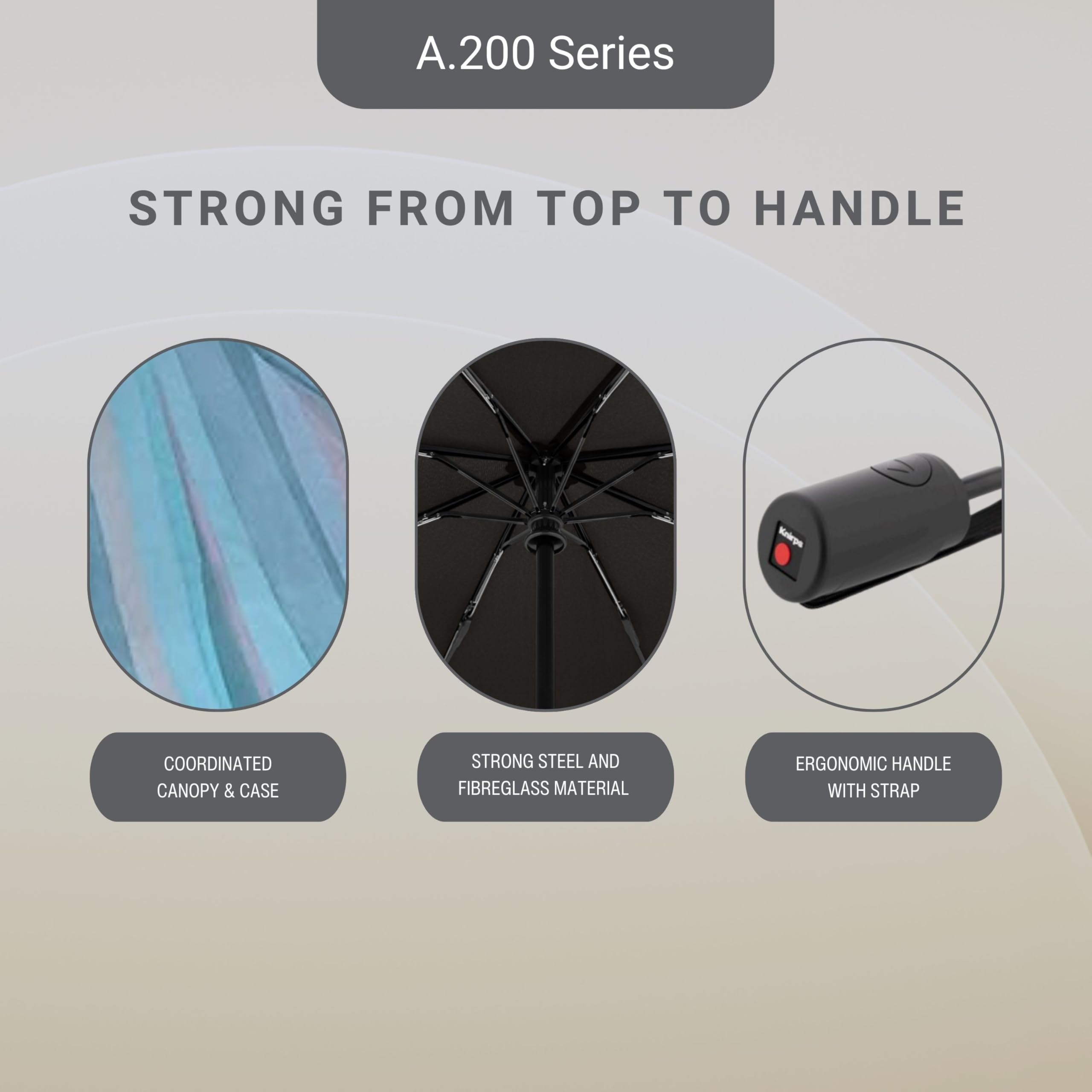 Knirps A.200 Medium Duomatic Windproof Umbrella for Adults – Automatic Open Close 38.5" Canopy, Travel Case Included - Image 3