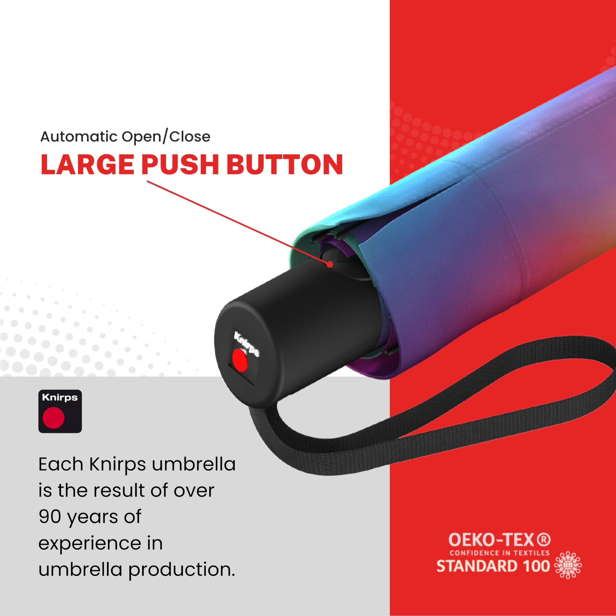 Knirps A.200 Medium Duomatic Windproof Umbrella for Adults – Automatic Open Close 38.5" Canopy, Travel Case Included - Image 8