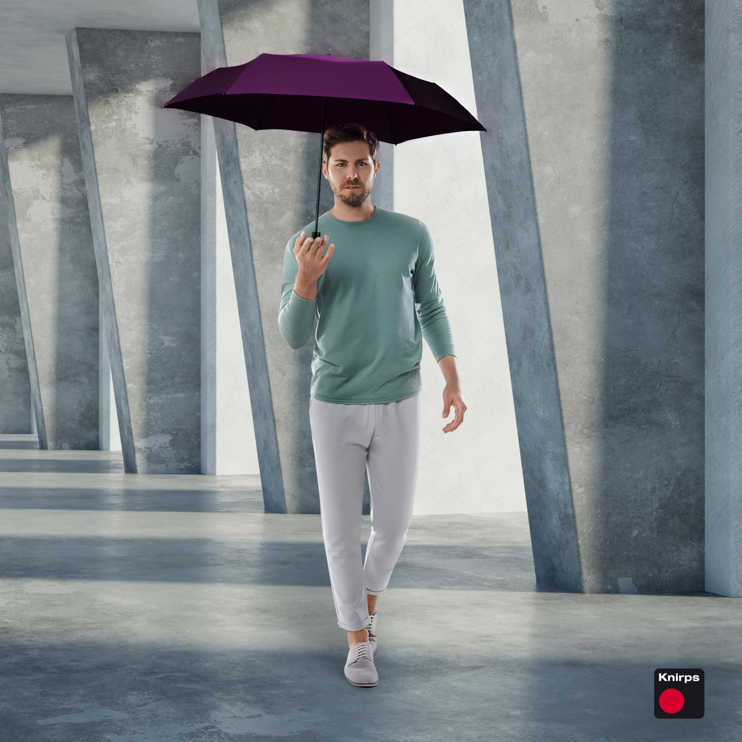 Knirps AS.050 Slim Manual Folding Rain Umbrella – 38" Canopy for Rain, Travel Case Included - Image 7
