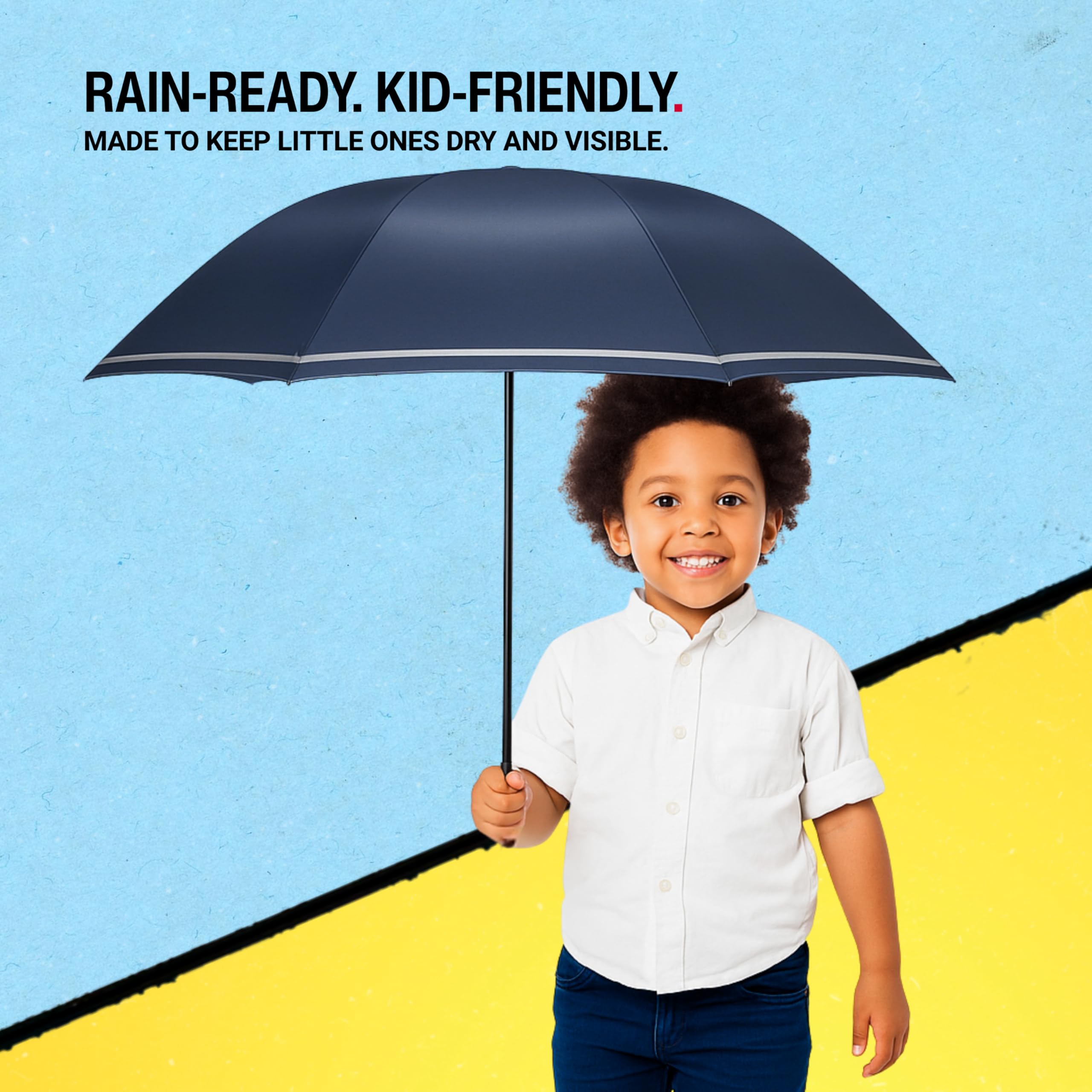 Knirps Rookie Manual Rain Umbrella for Elementary and Middle School Kids – 35.4" Canopy with Reflective Safety Stripe, Carrying Case Included - Image 7