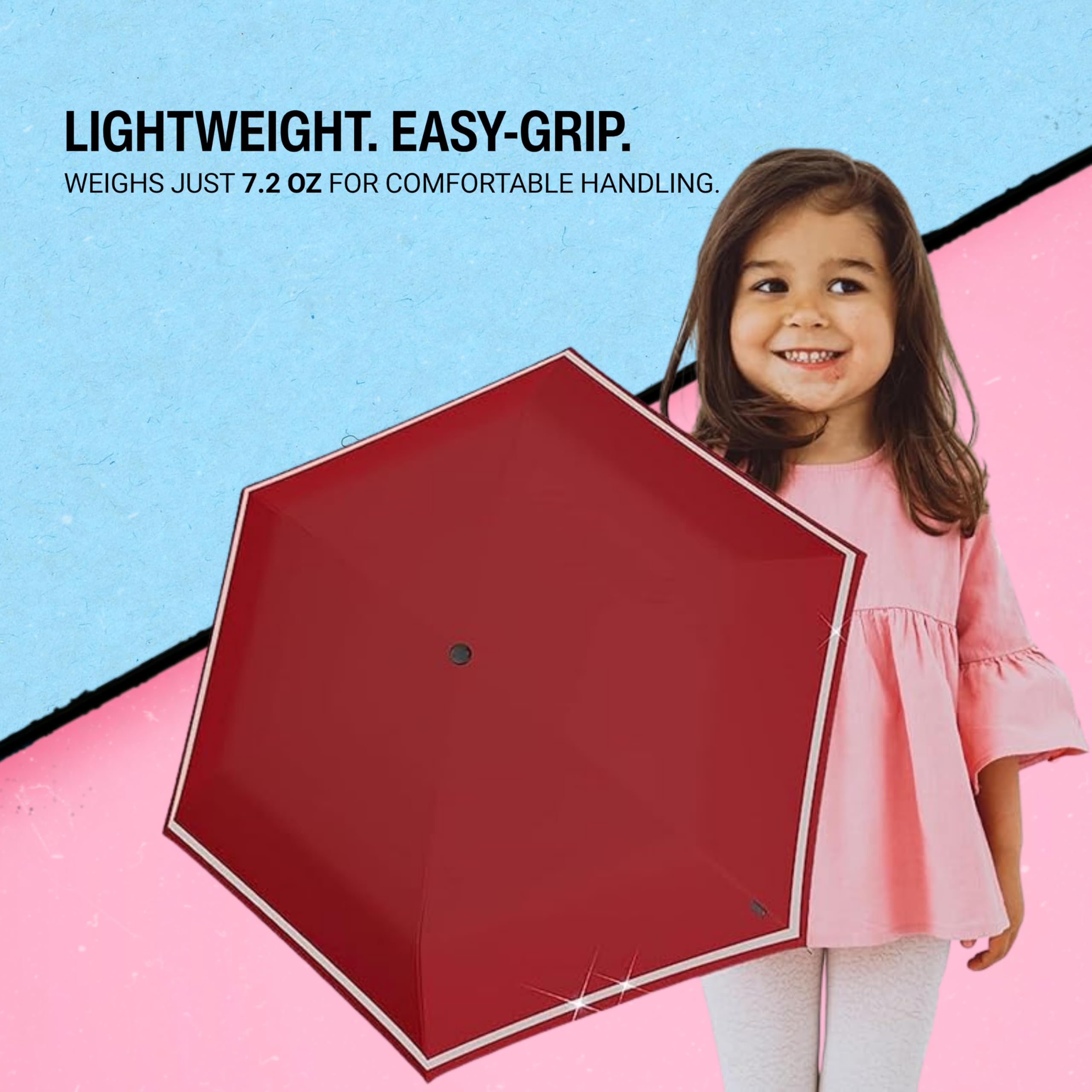 Knirps Rookie Manual Rain Umbrella for Elementary and Middle School Kids – 35.4" Canopy with Reflective Safety Stripe, Carrying Case Included - Image 4