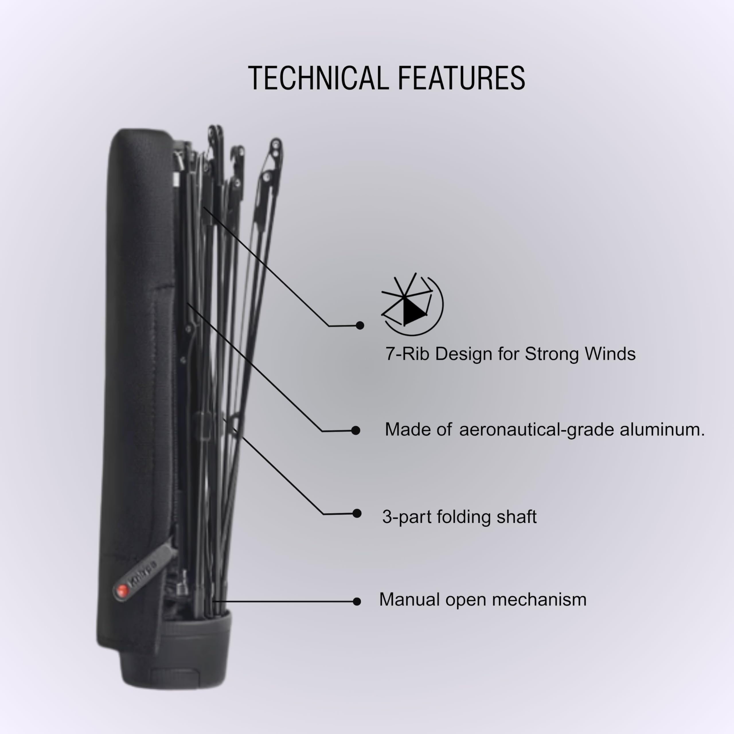 Knirps T.020 Small Manual Open Close Rain Umbrella - Compact Travel Umbrella for Adults - Image 3