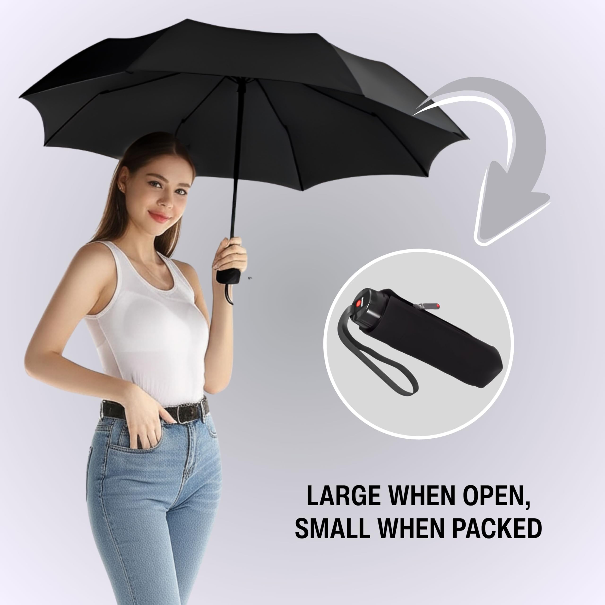 Knirps T.020 Small Manual Open Close Rain Umbrella - Compact Travel Umbrella for Adults - Image 4