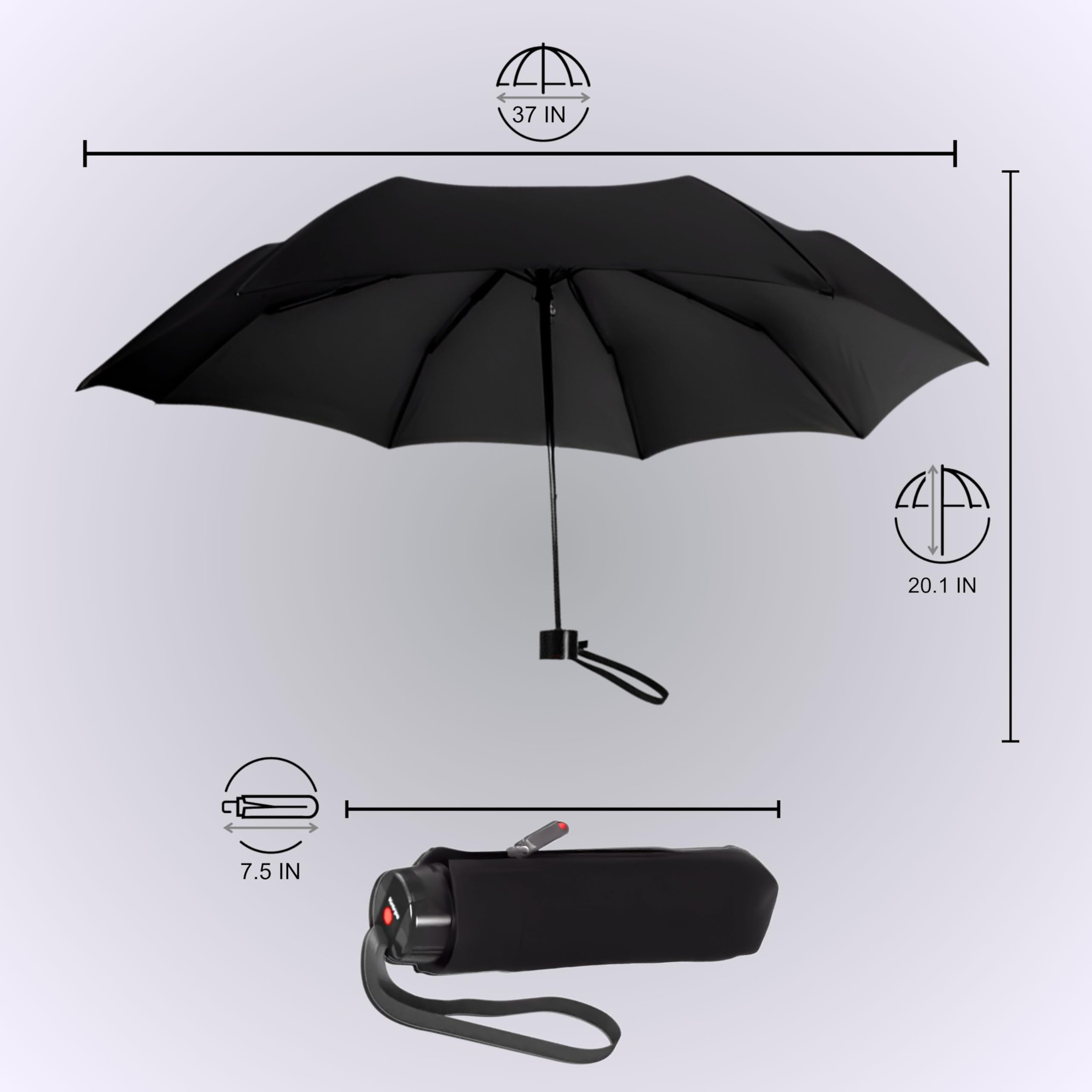 Knirps T.020 Small Manual Open Close Rain Umbrella - Compact Travel Umbrella for Adults - Image 5