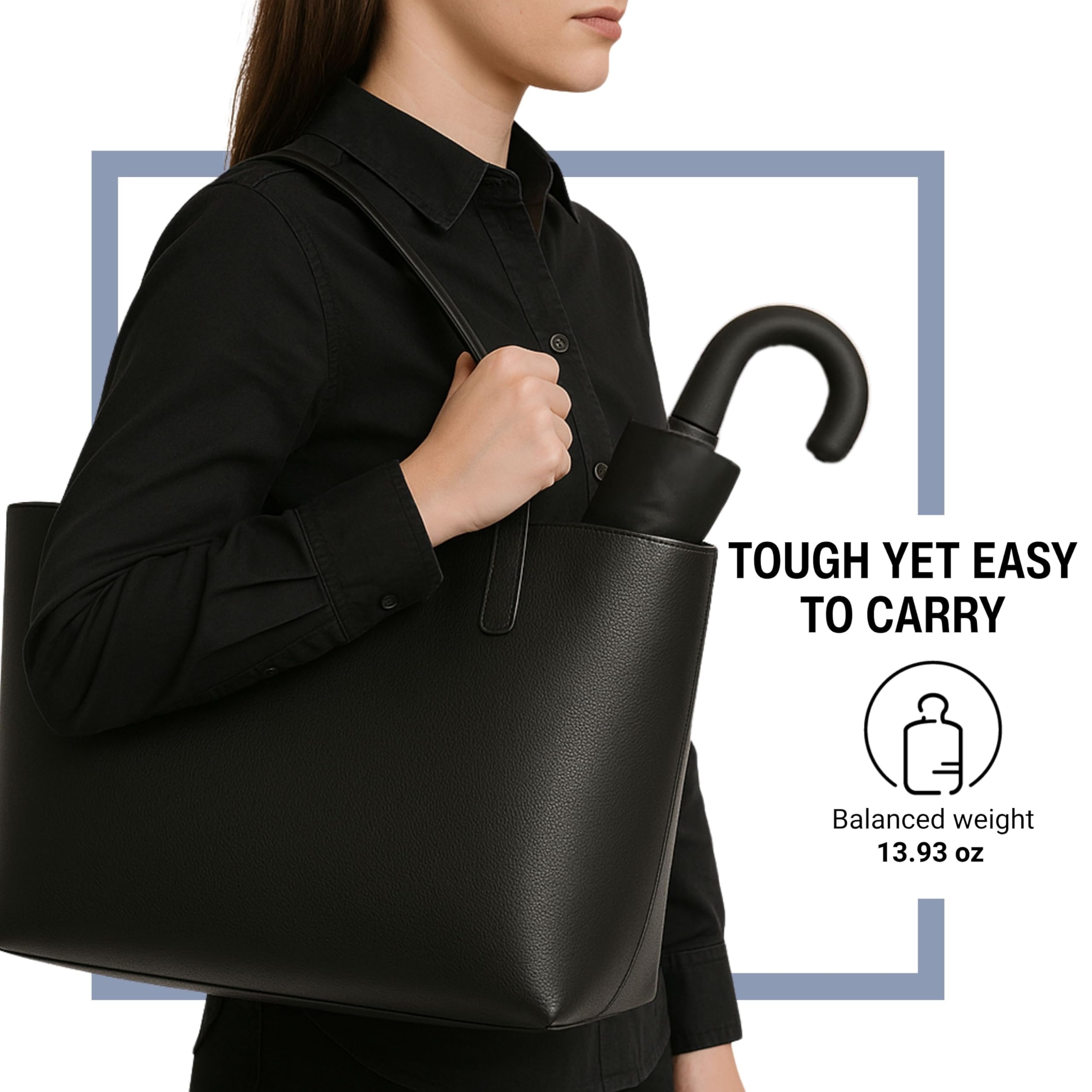 Knirps T.260 Medium Automatic Open Close Rain Umbrella with Curved Handle and Carrying Case - Compact Windproof Travel Umbrellas for Adults, 97cm Diamteter - Image 11