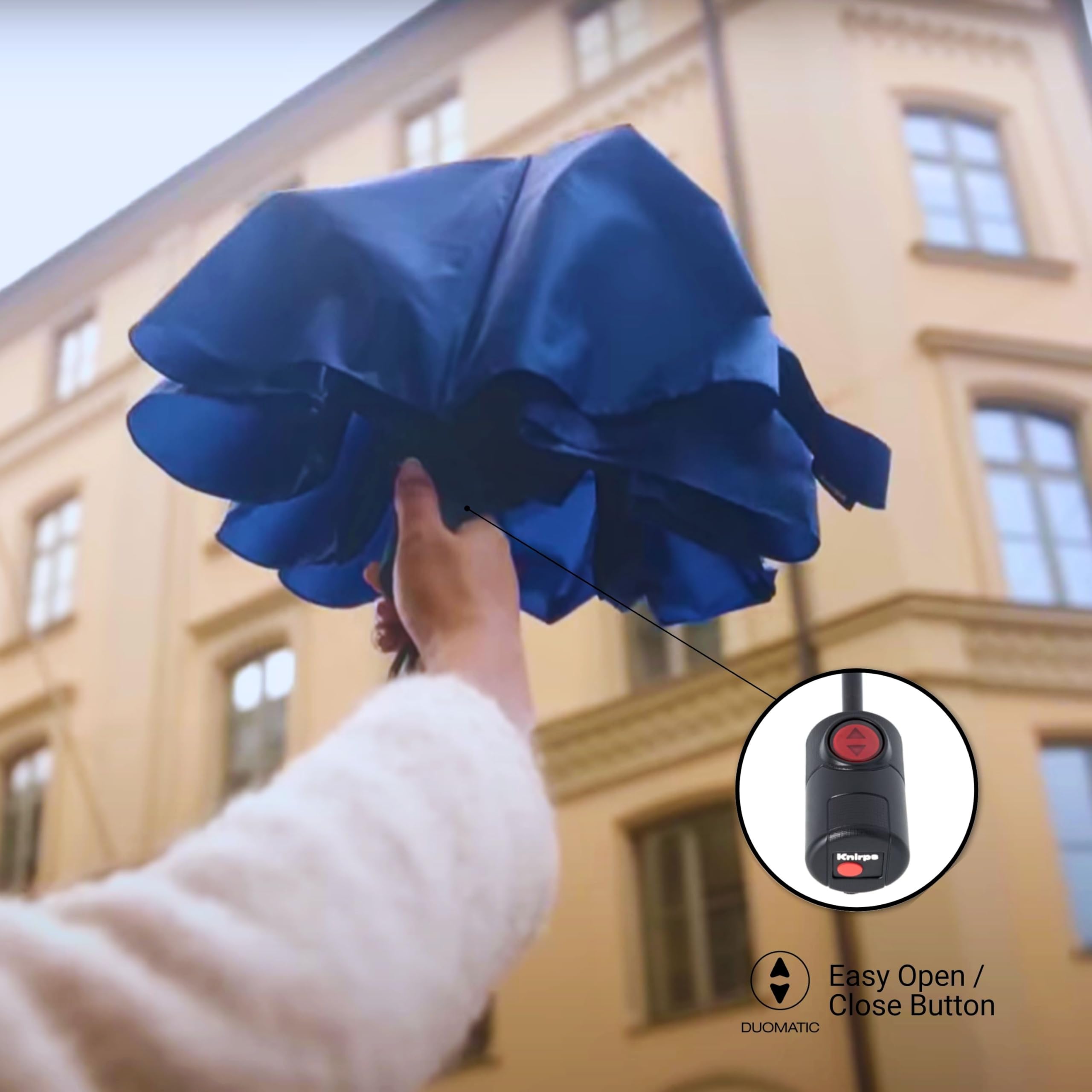 Knirps U.200 Ultra Light Duomatic Automatic Open Rain Umbrella - Compact Windproof Travel Umbrella for Adults - 97cm Diameter Retractable With Carrying Case - Image 5