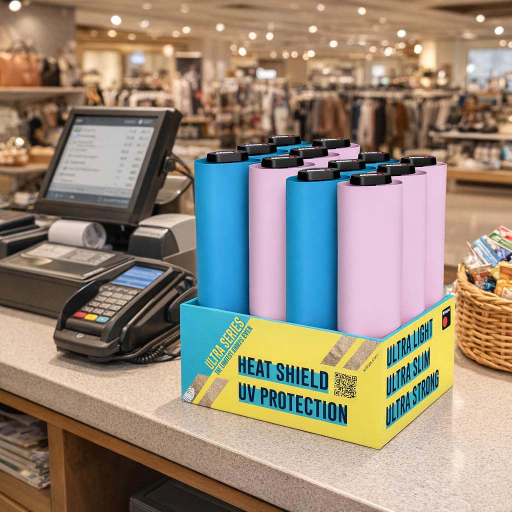 Knirps U Series Umbrella Retail Display Stand, Includes 12 Heatshield UV Protection Umbrellas - Umbrella Holder for Craft Shows, Vendor Events & Gift Shop, Commercial Display Carton for Office - Image 7