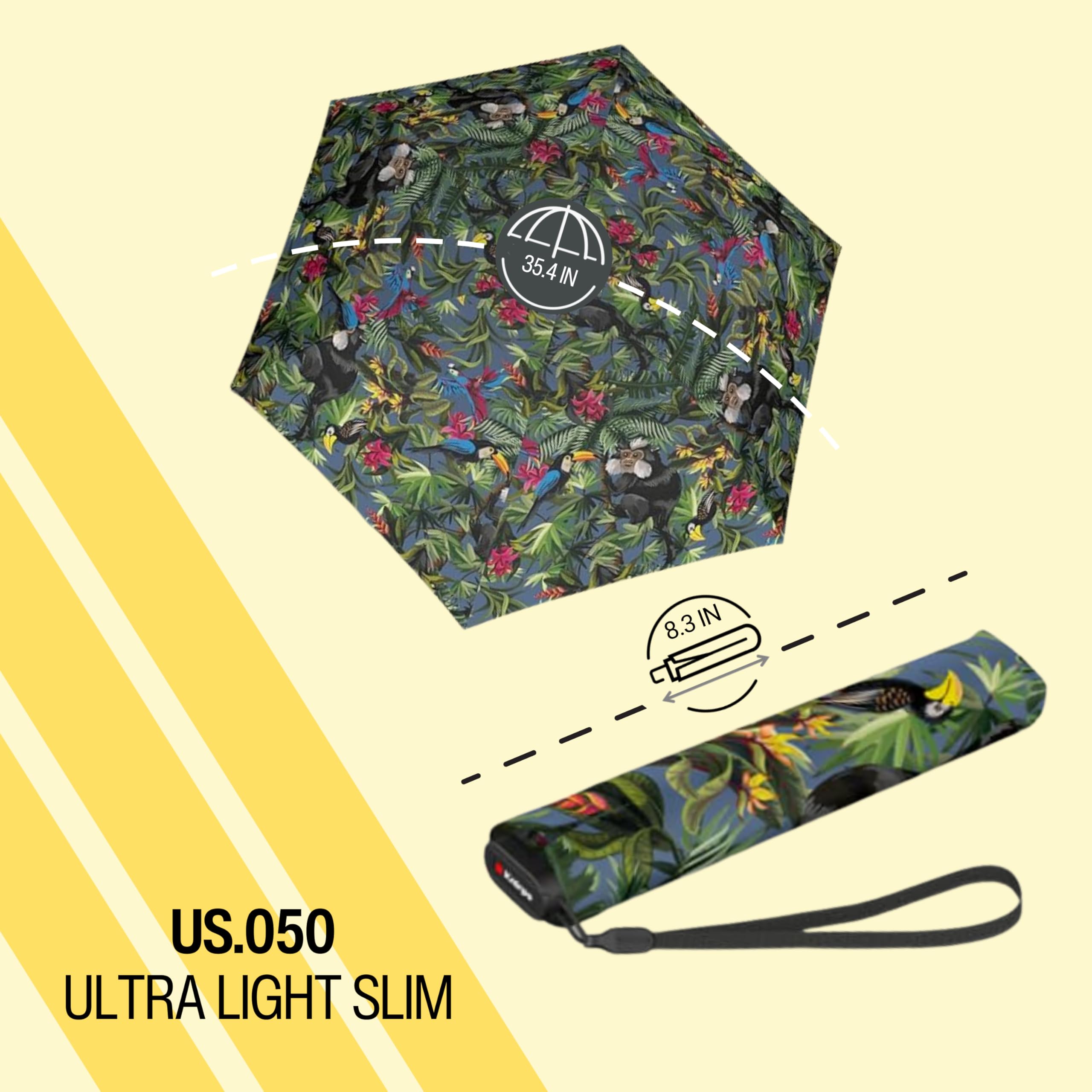Knirps US.050 Ultra Light Pocket Size Manual Rain Umbrella with Carrying Case - Image 3