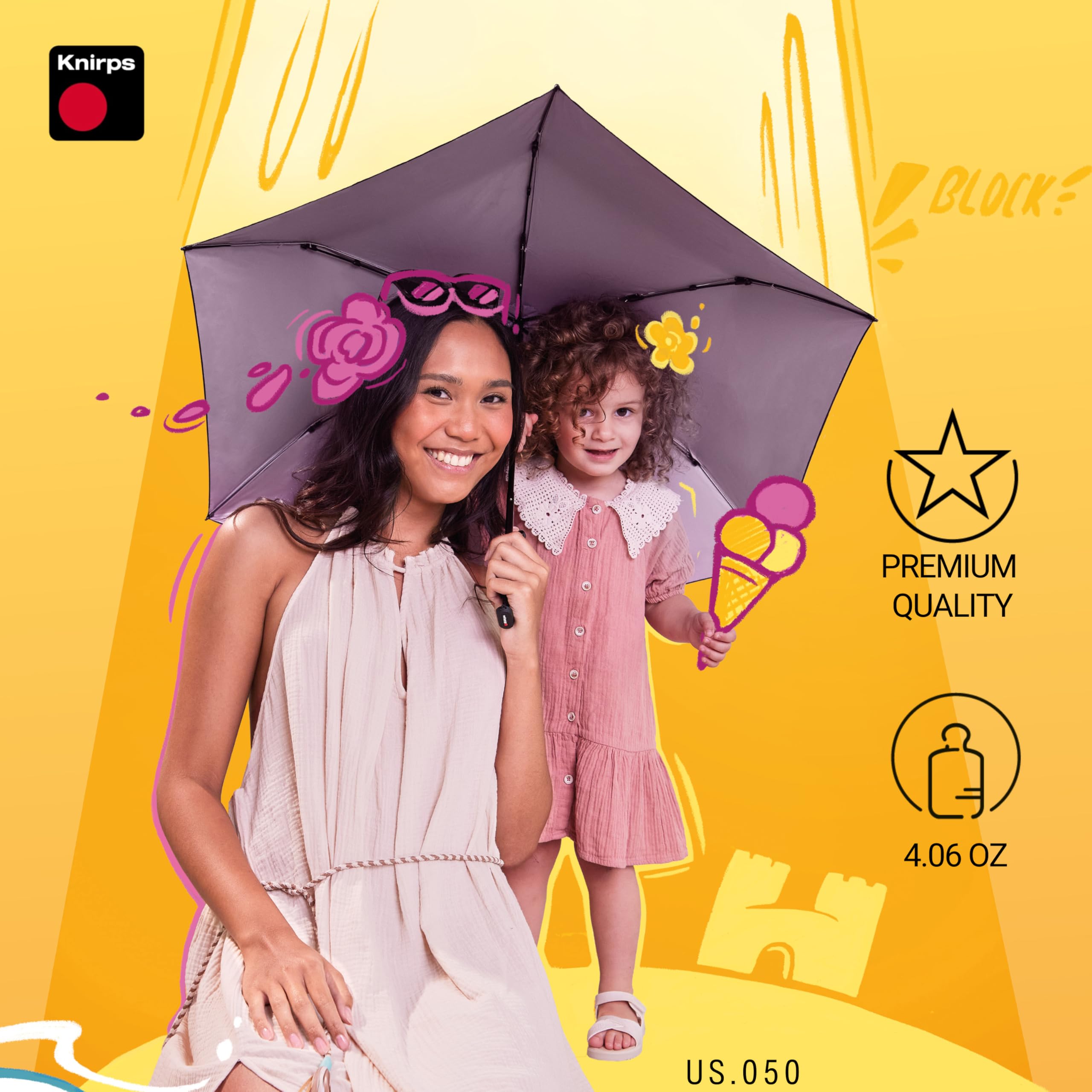 Knirps US.050 Ultra Light Pocket Size Manual Rain Umbrella with Carrying Case - Image 5