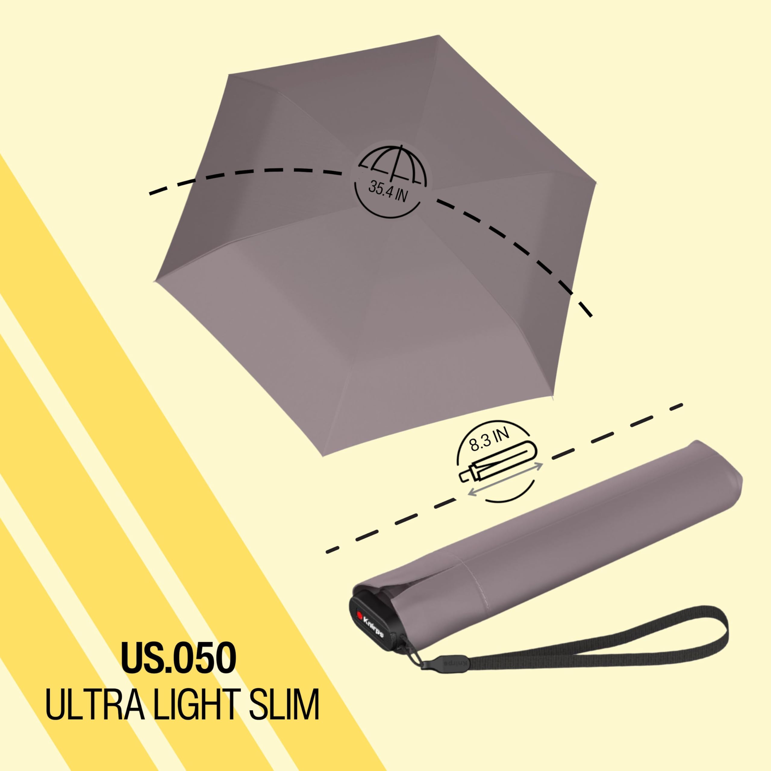 Knirps US.050 Ultra Light Pocket Size Manual Rain Umbrella with Carrying Case - Image 3