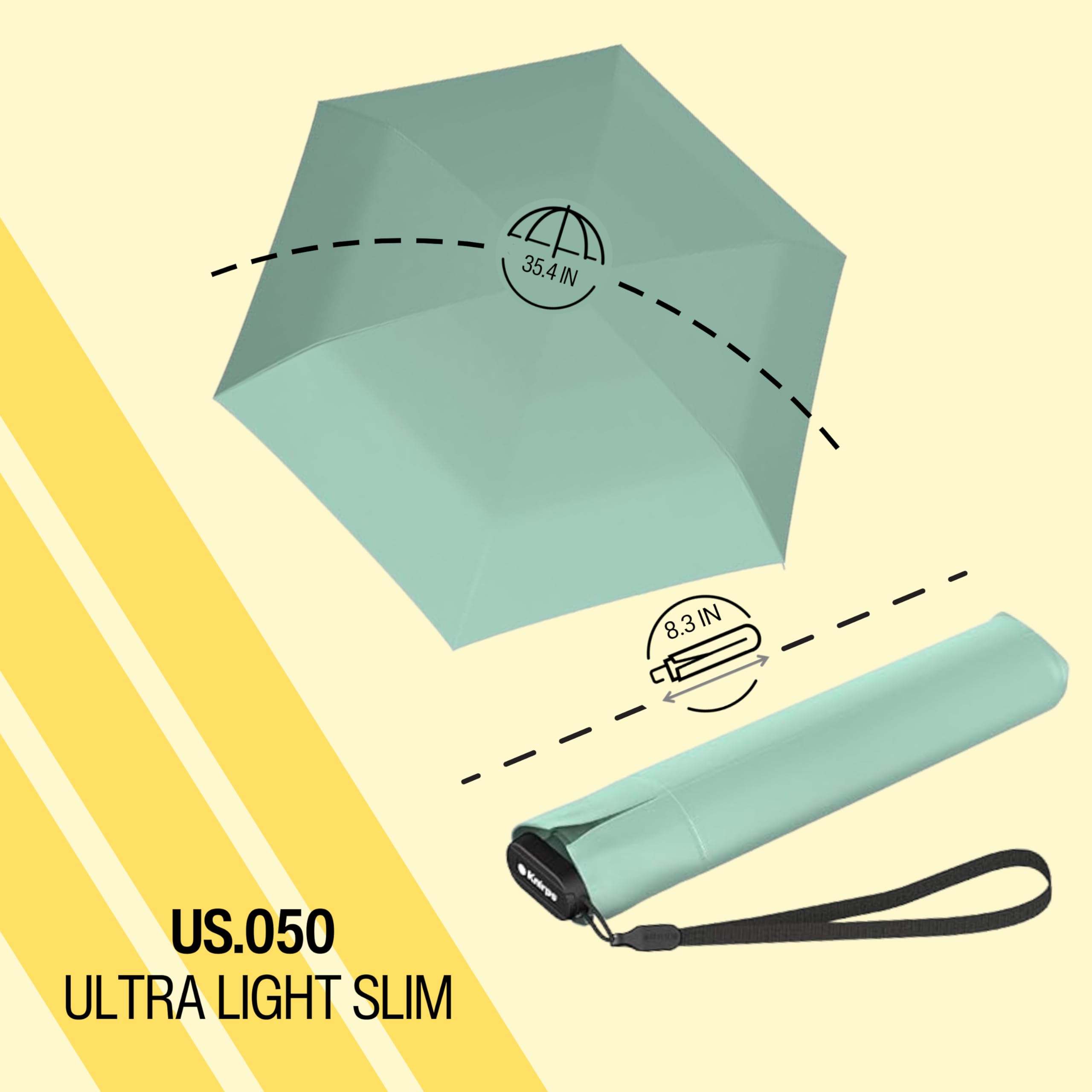 Knirps US.050 Ultra Light Pocket Size Manual Rain Umbrella with Carrying Case - Image 3
