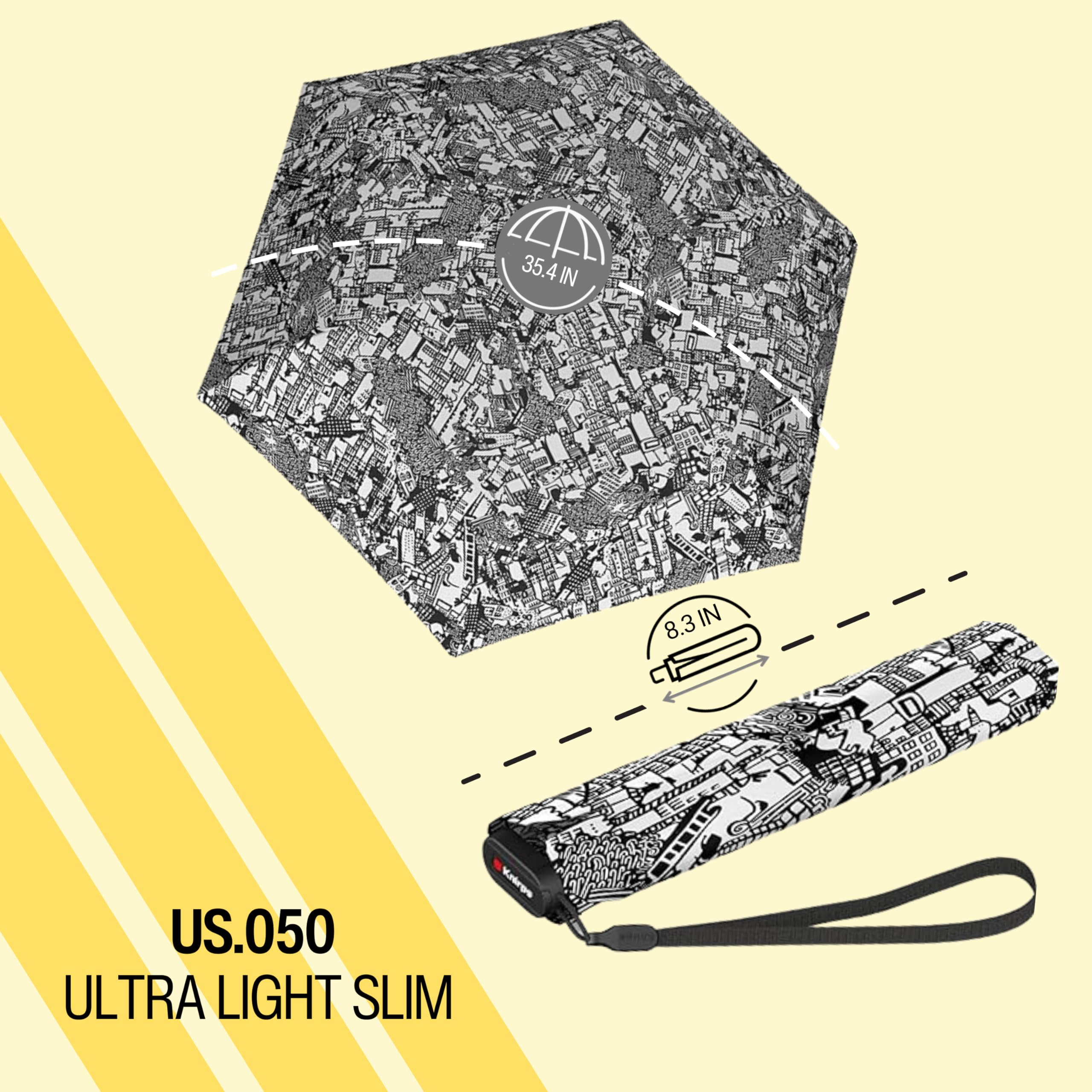 Knirps US.050 Ultra Light Pocket Size Manual Rain Umbrella with Carrying Case - Image 3